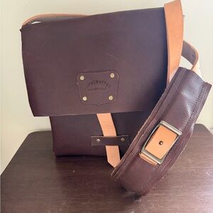 Handcrafted Brown Leather Crossbody Bag